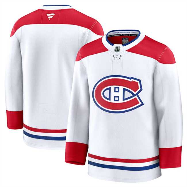 Men%27s Montreal Canadiens White 2024-25 Away Stitched Hockey Jersey Dzhi